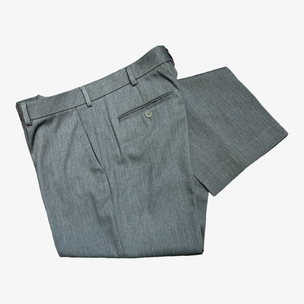 Van Heusen Men Light Gray Dress Pants 34x34 Straight Fit